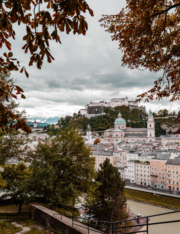 View of the city of Salzburg and the fortress